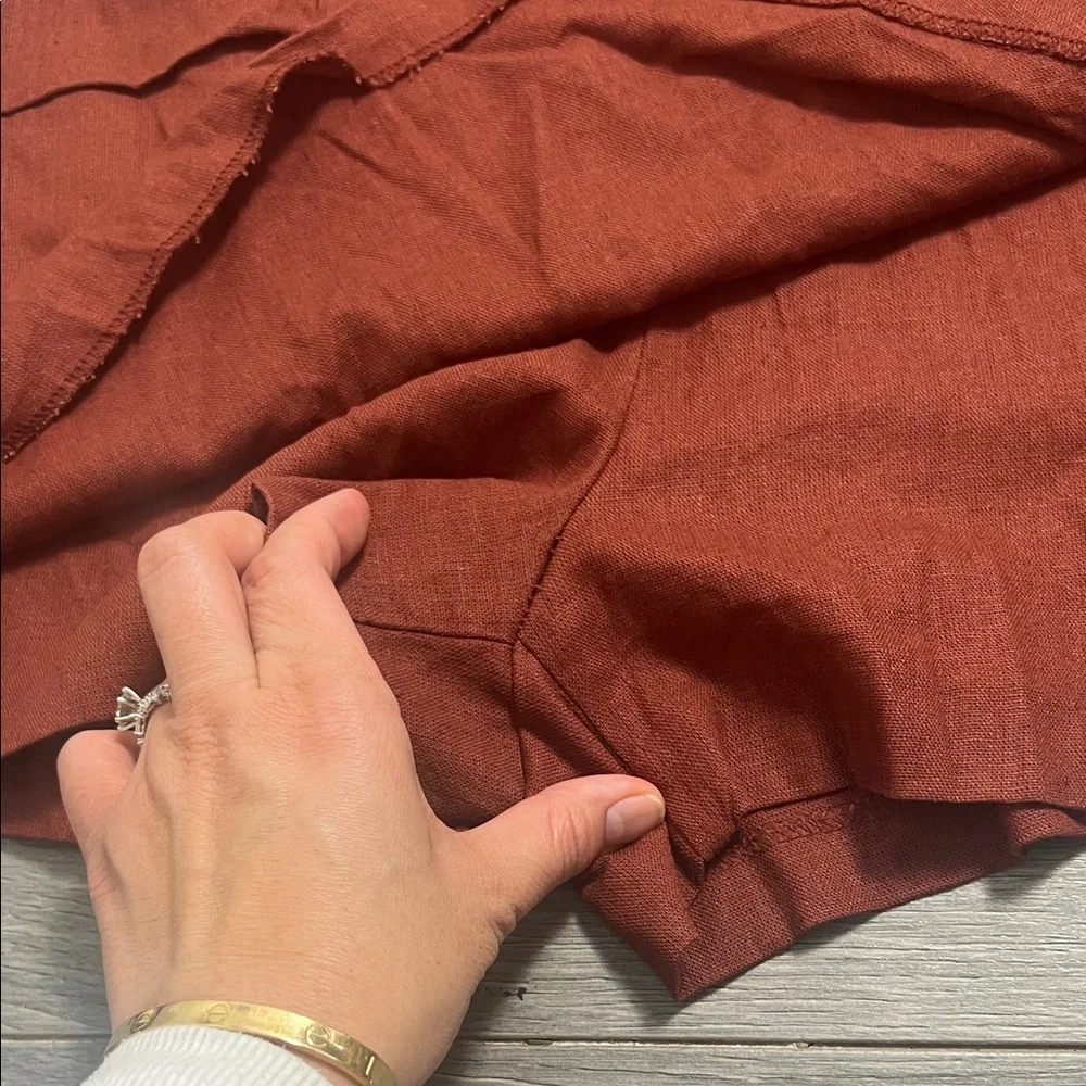 Zara Elegant linen Strapless Rust jumpsuit - Picture 3 of 16